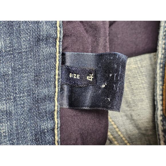 Y2K Express Low Rise Flare Womens Sz 4 Long Denim Jeans Preppy Normcore - Picture 7 of 14